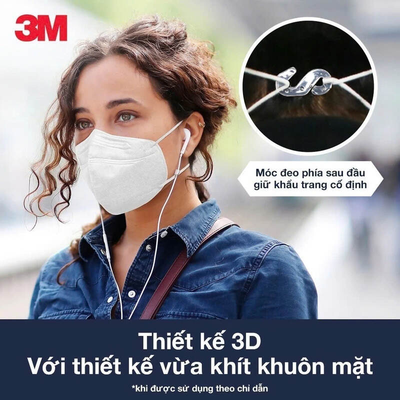 Khẩu trang chống bụi mịn 3M 9513 KN95 có công nghệ lọc tĩnh điện vượt trội “electrostatic filter” - 3 cái/ túi nilong, , large image number null